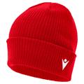 Zima Beanie RED SR Ribbestrikket lue med oppkant